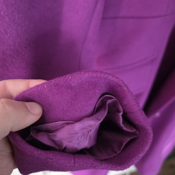 Reiss Purple Wool Cashmere Fit Flare Kat Trench Coat - Picture 4 of 11